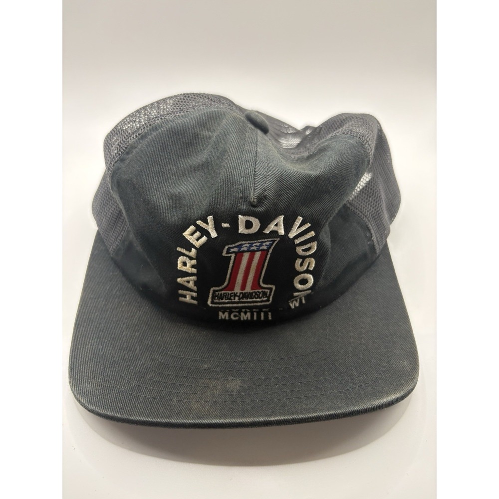 Harley Davidson Motorcycles #1 Milwaukee WI Mesh Trucker Snapback Hat Cap